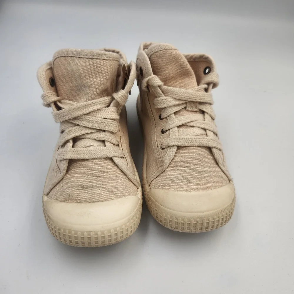 Kkl Kids Hi Top Tan Lace Up Sneakers Size‎ 32